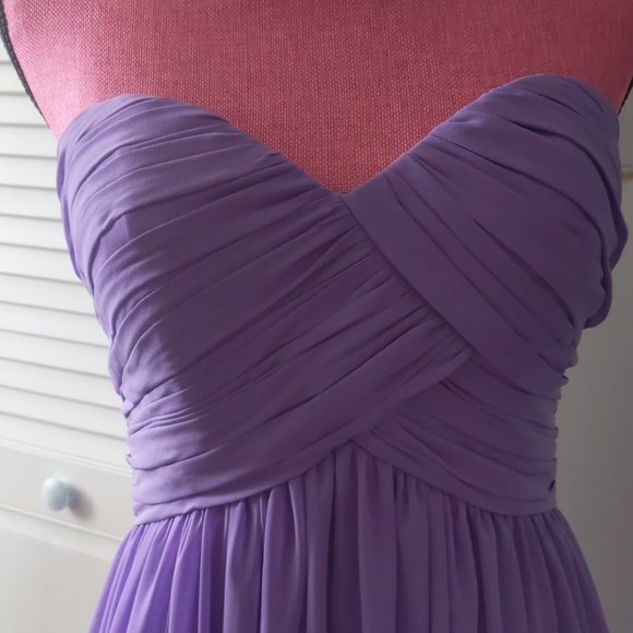 Purple Bridesmaid Formal Strapless Dress Sz 2 - Picture 3 of 13
